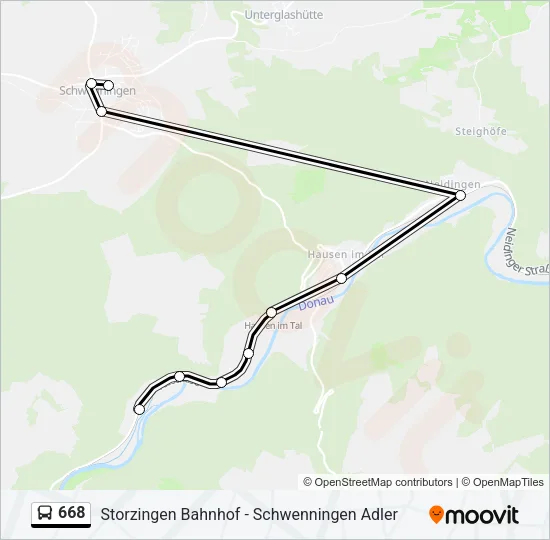 668 Bus Line Map