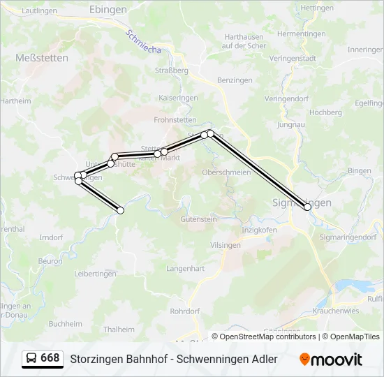 668 Bus Line Map