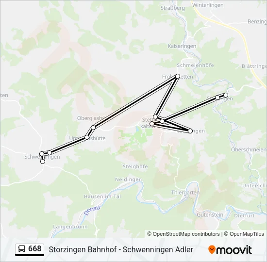 668 Bus Line Map