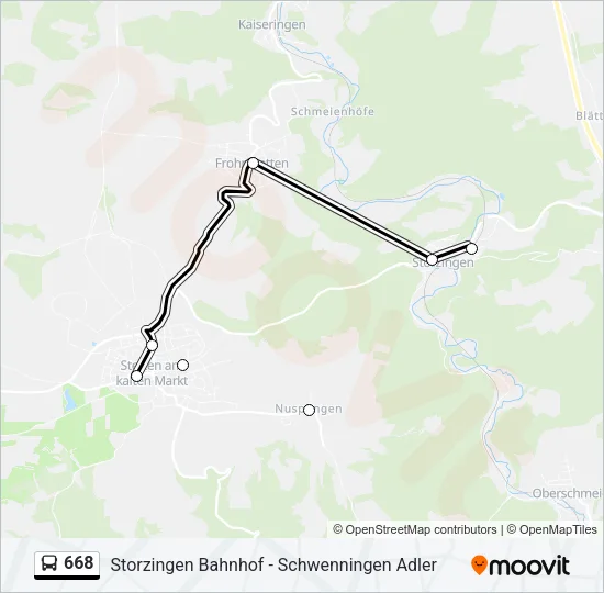 668 Bus Line Map