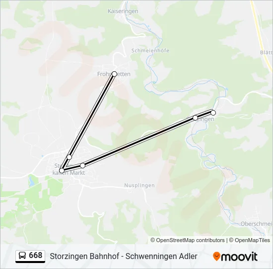 668 Bus Line Map