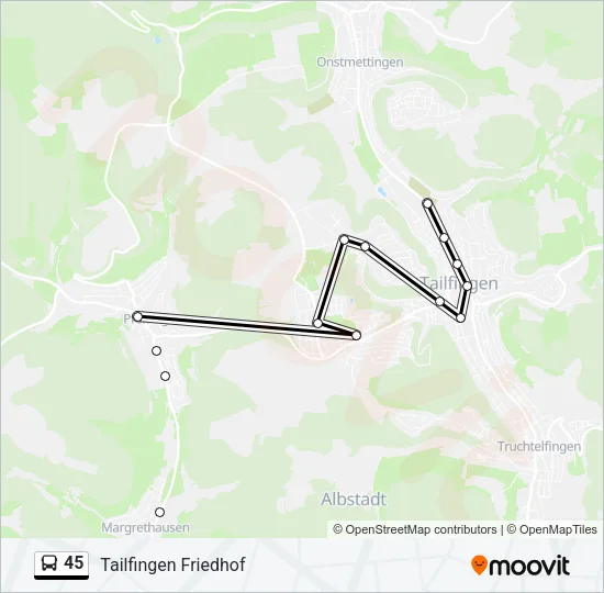 45 Bus Line Map