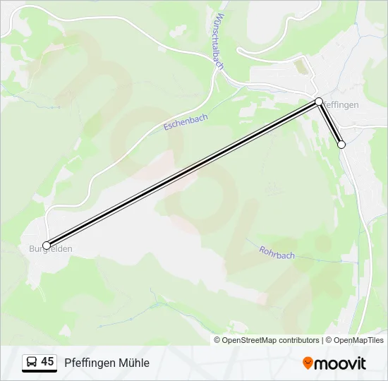 45 Bus Line Map