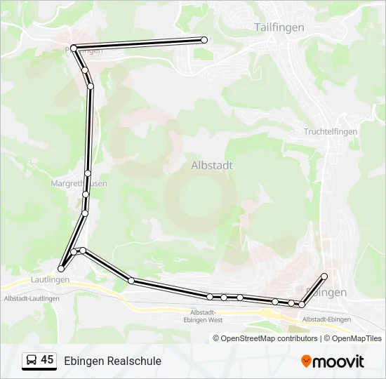 45 Bus Line Map