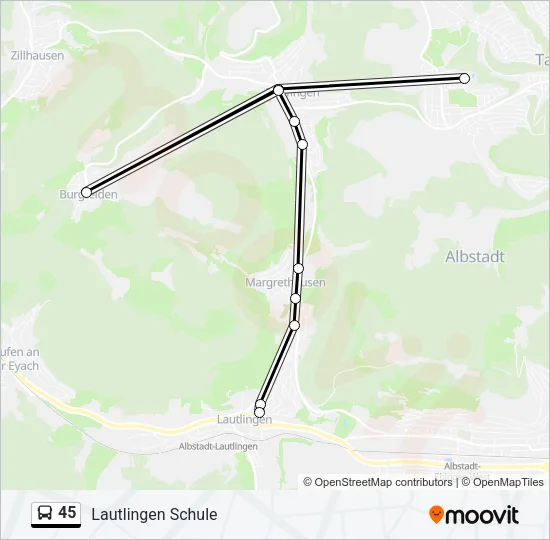 45 Bus Line Map