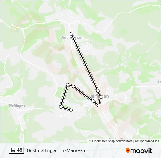 45 Bus Line Map