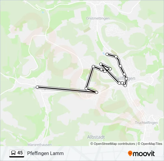 45 Bus Line Map