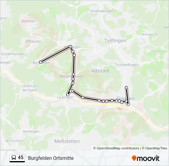 45 Bus Line Map