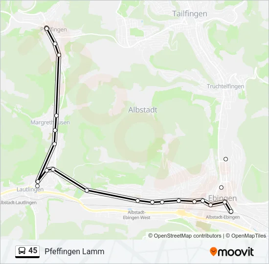 45 Bus Line Map