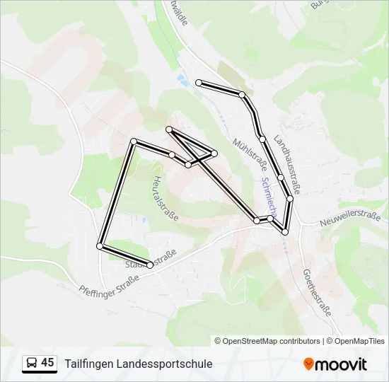 45 Bus Line Map