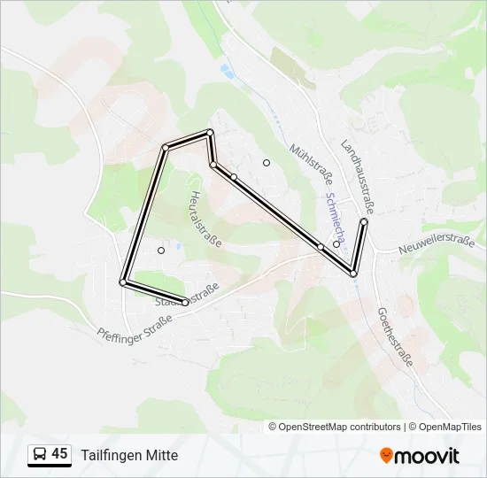 45 Bus Line Map