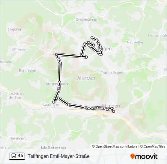 45 Bus Line Map