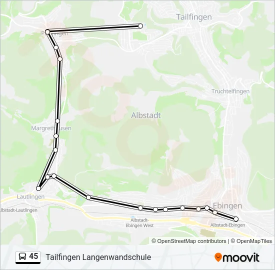 45 Bus Line Map