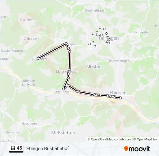 45 Bus Line Map