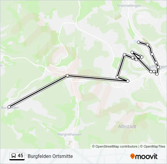 45 Bus Line Map