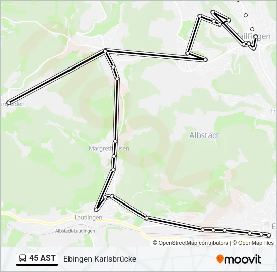 Автобус 45 AST: карта маршрута