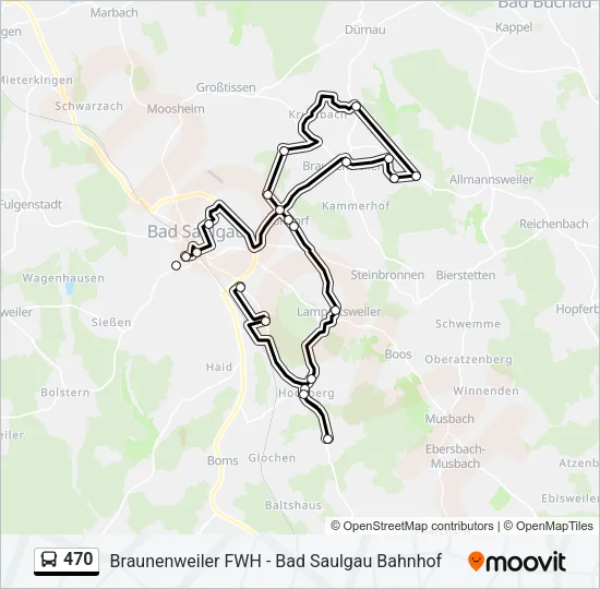 470 Bus Line Map