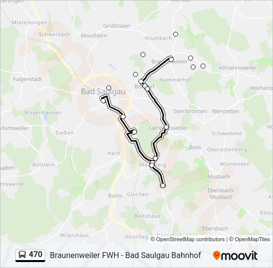 470 Bus Line Map