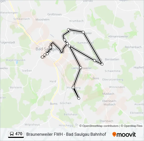 470 Bus Line Map