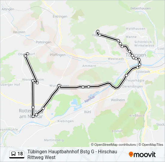 18 Bus Line Map