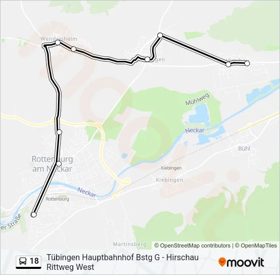 18 Bus Line Map