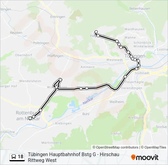 18 Bus Line Map