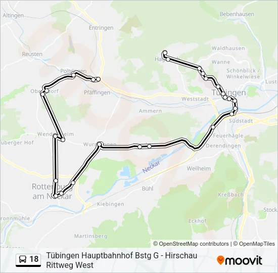 18 Bus Line Map