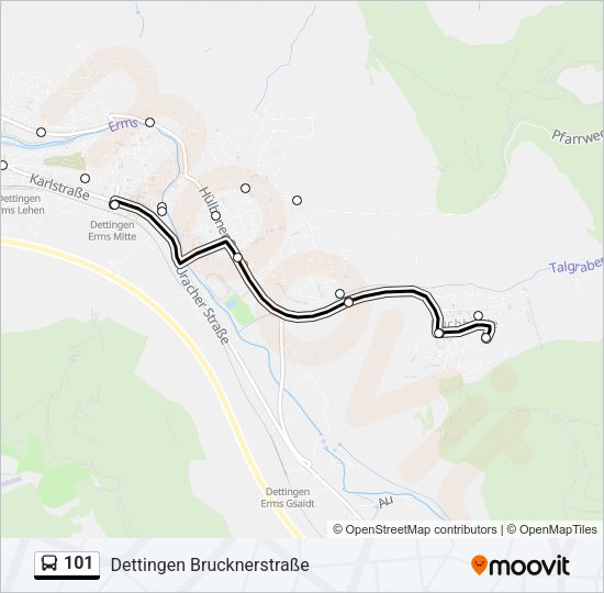 101 Bus Line Map