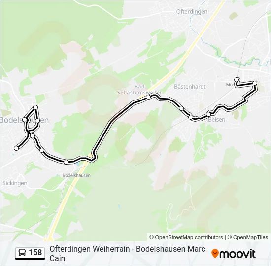 158 Bus Line Map