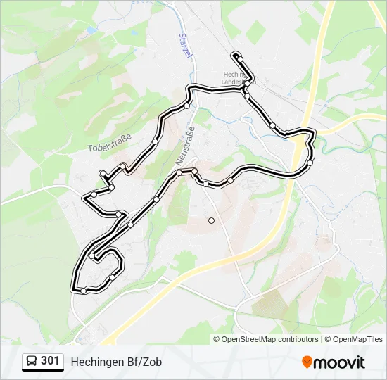 301 Bus Line Map