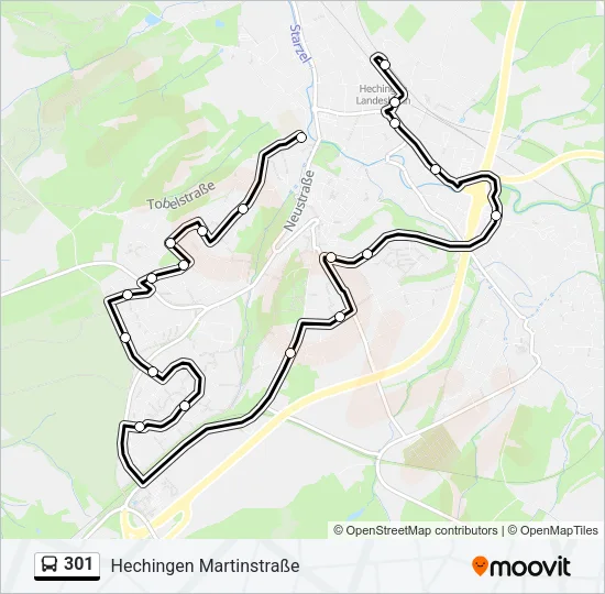 301 Bus Line Map
