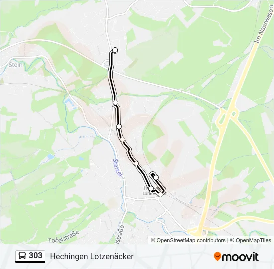 303 Bus Line Map