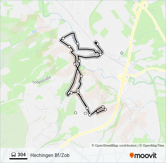 304 Bus Line Map