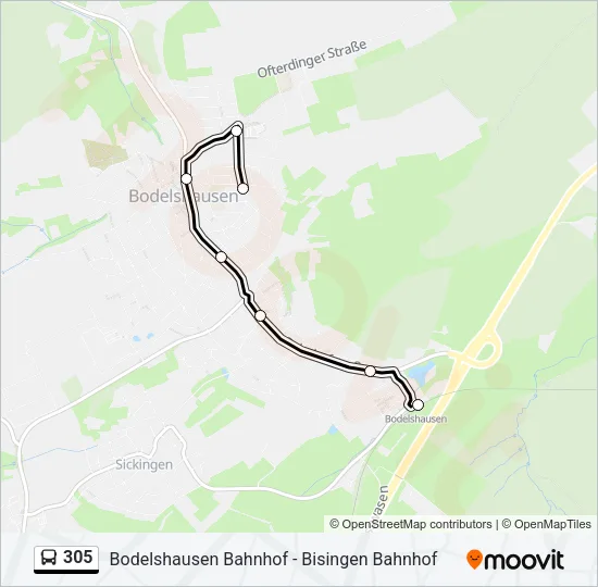 305 Bus Line Map