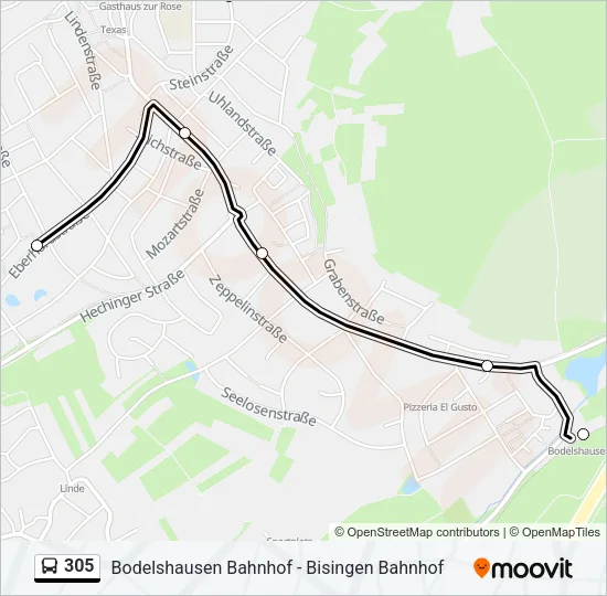 305 Bus Line Map