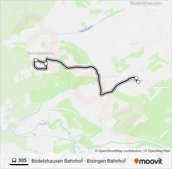 305 Bus Line Map