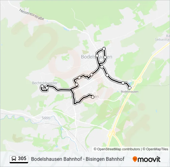 305 Bus Line Map
