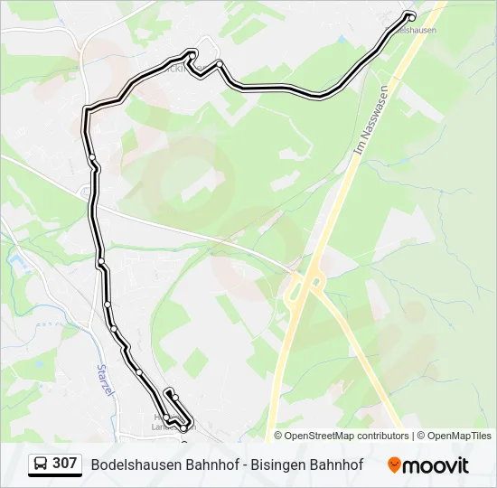 307 Bus Line Map