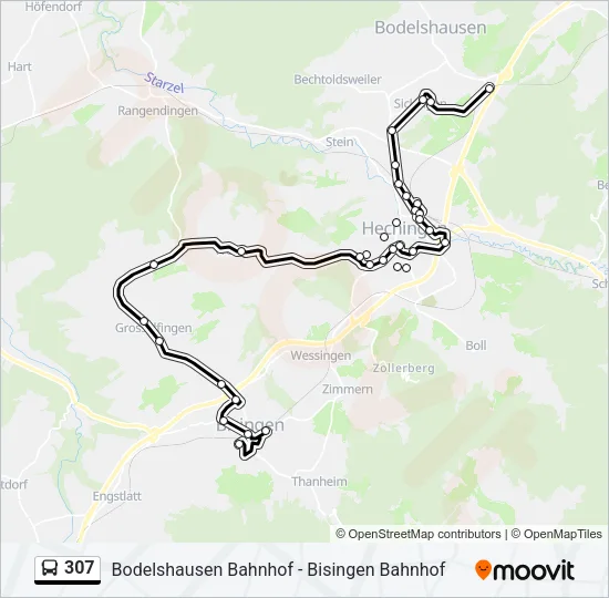 307 Bus Line Map