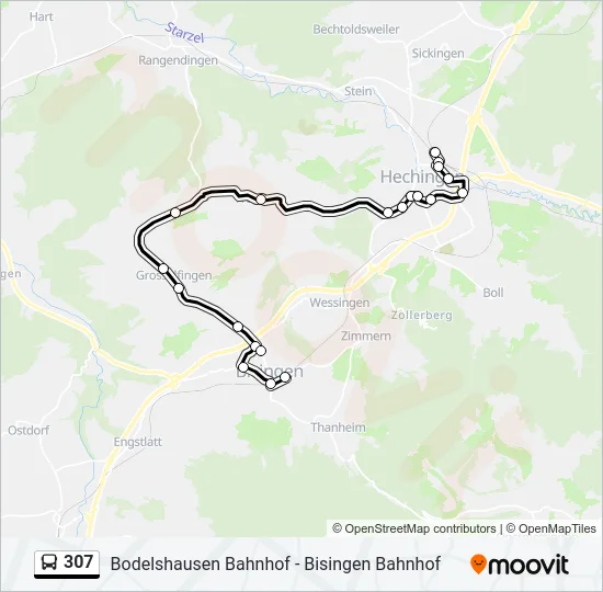307 Bus Line Map
