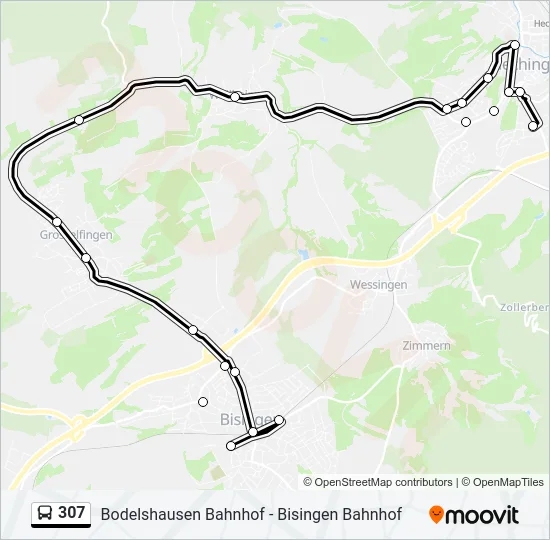 307 Bus Line Map