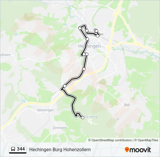 344 Bus Line Map