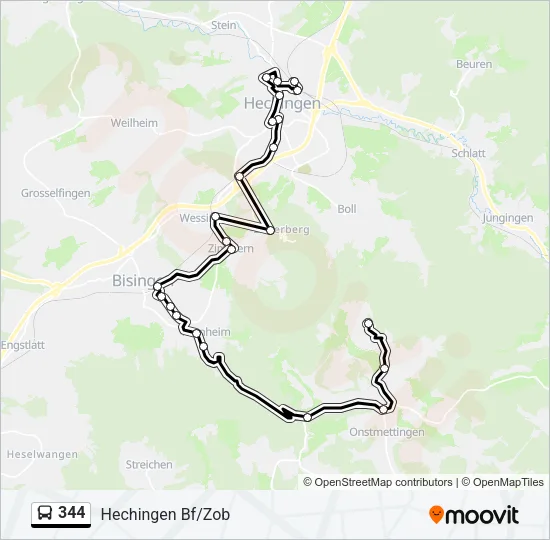 344 Bus Line Map