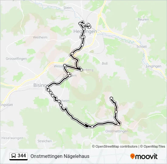 344 Bus Line Map