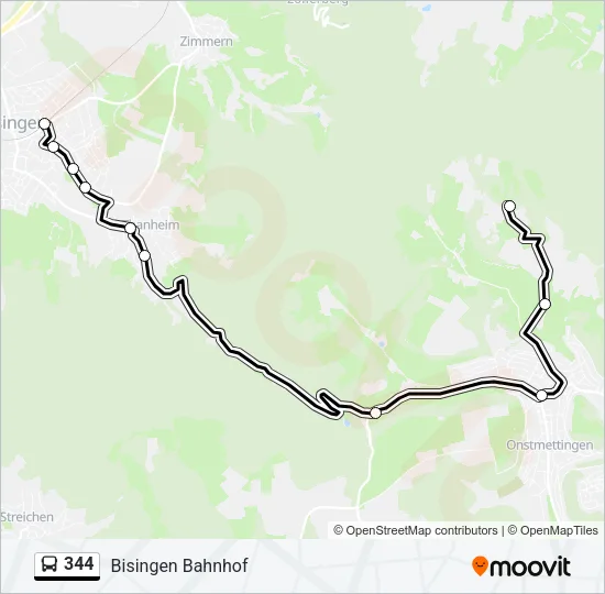 344 Bus Line Map