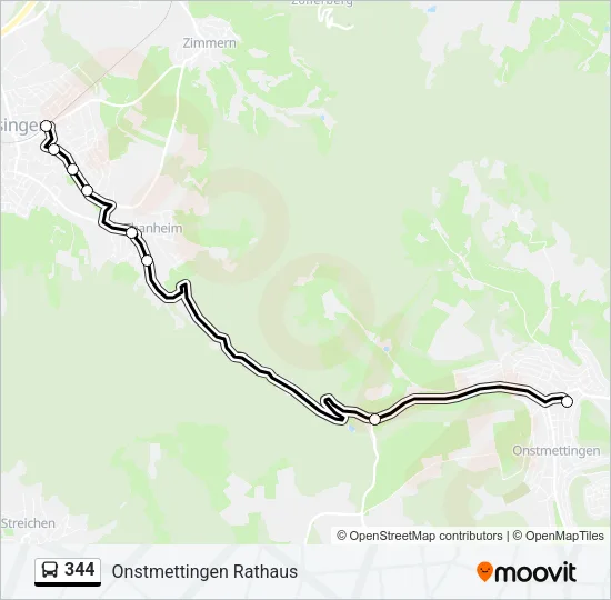 344 Bus Line Map