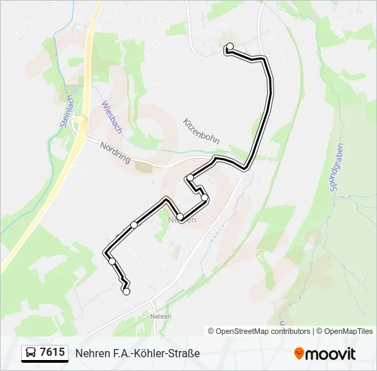 7615 Bus Line Map