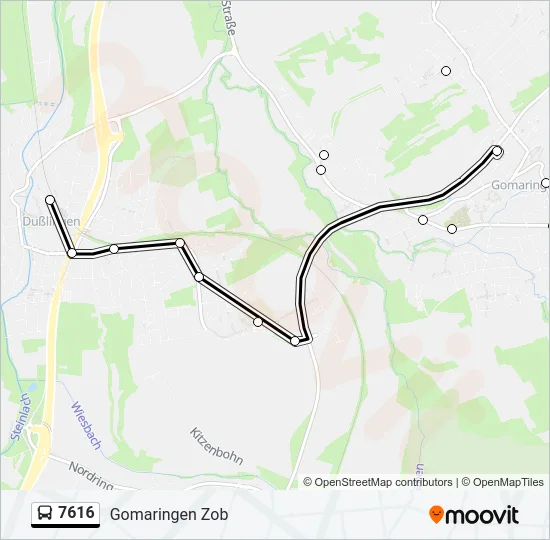 7616 Bus Line Map