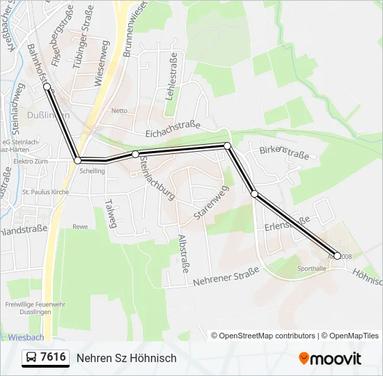 7616 Bus Line Map