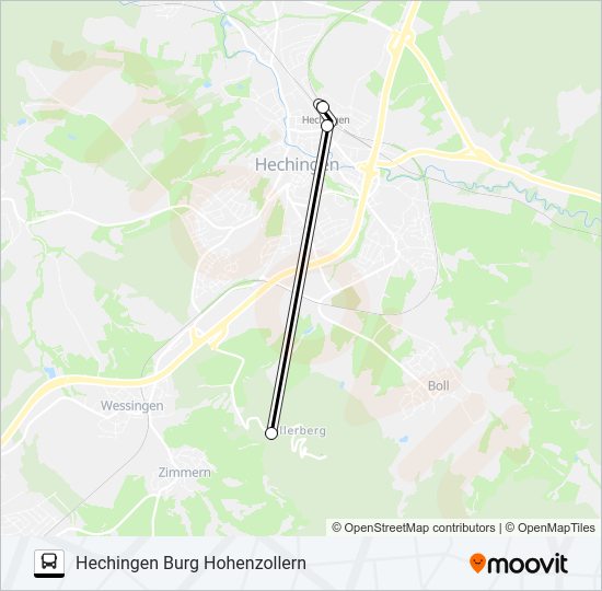 Автобус HECHINGEN BF/ZOB BSTG H2 - HECHINGEN BF/ZOB BSTG H1: карта маршрута